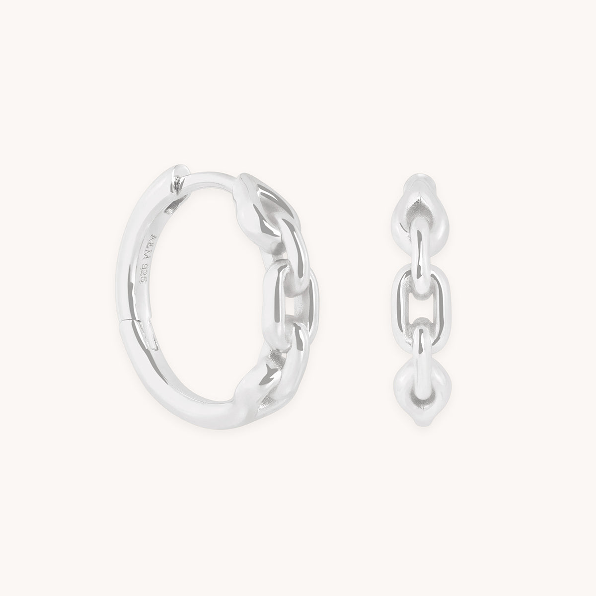 Hardware Link Hoops in Silver
