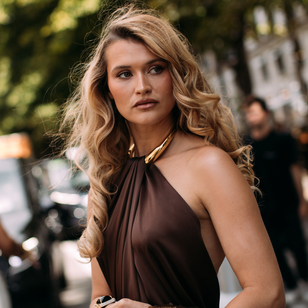 A guest wearing a halter neck top.