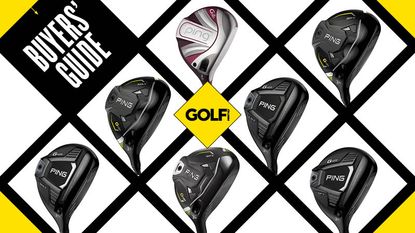 An array of different Ping fairway woods