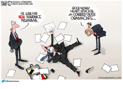 Obama cartoon U.S. Obamacare new insurance premiums
