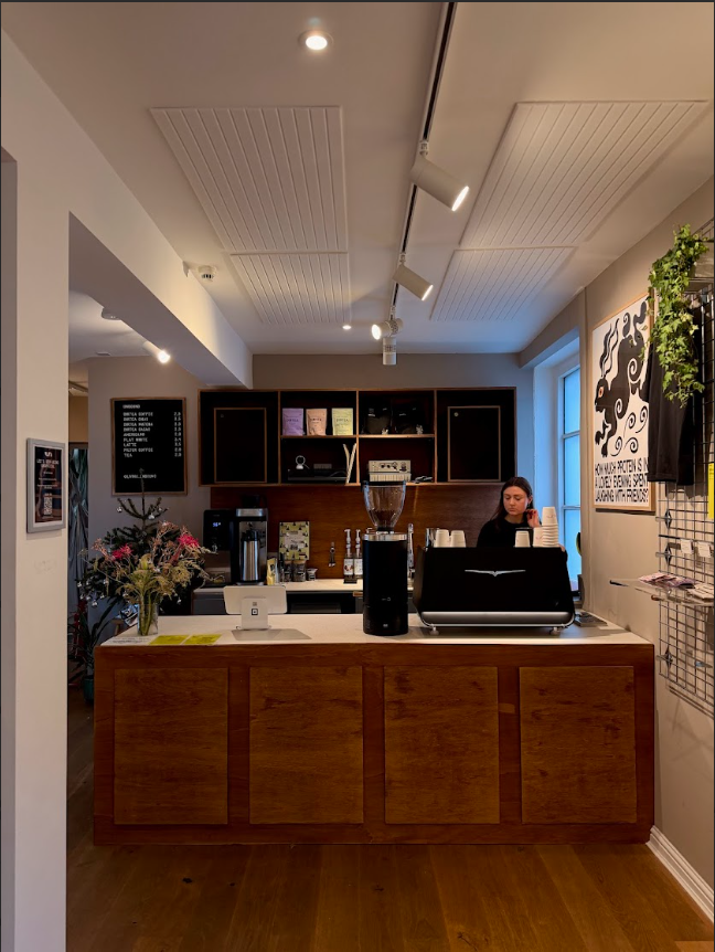 Inside an east london coffee shop