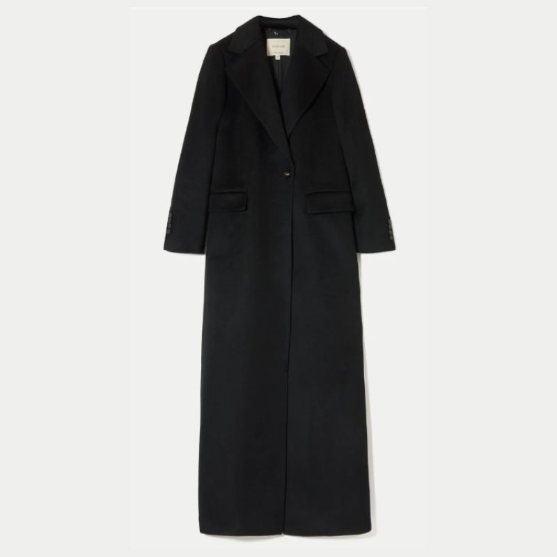 Jigsaw, long black tailored coat