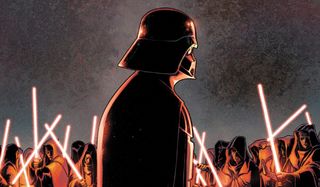 Darth Vader surrounded by Exegol cultists