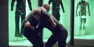 arrow john diggle oliver queen fight arrow bunker