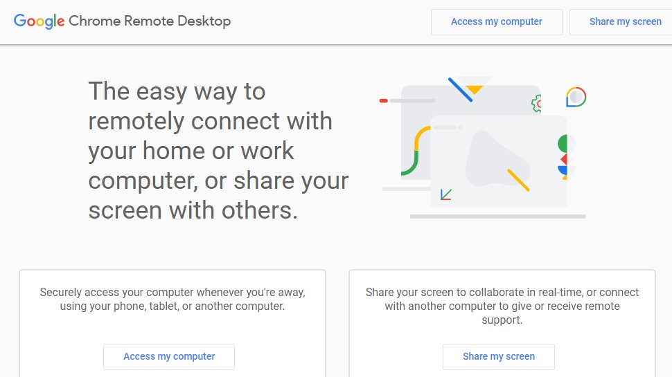 Website screenshot for Chrome Remote Desktop