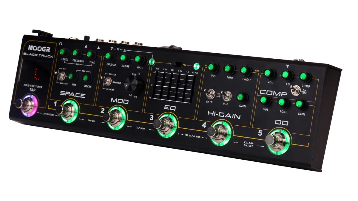 Mooer’s thought of just about everything with its new Black Truck allinone pedalboard unit
