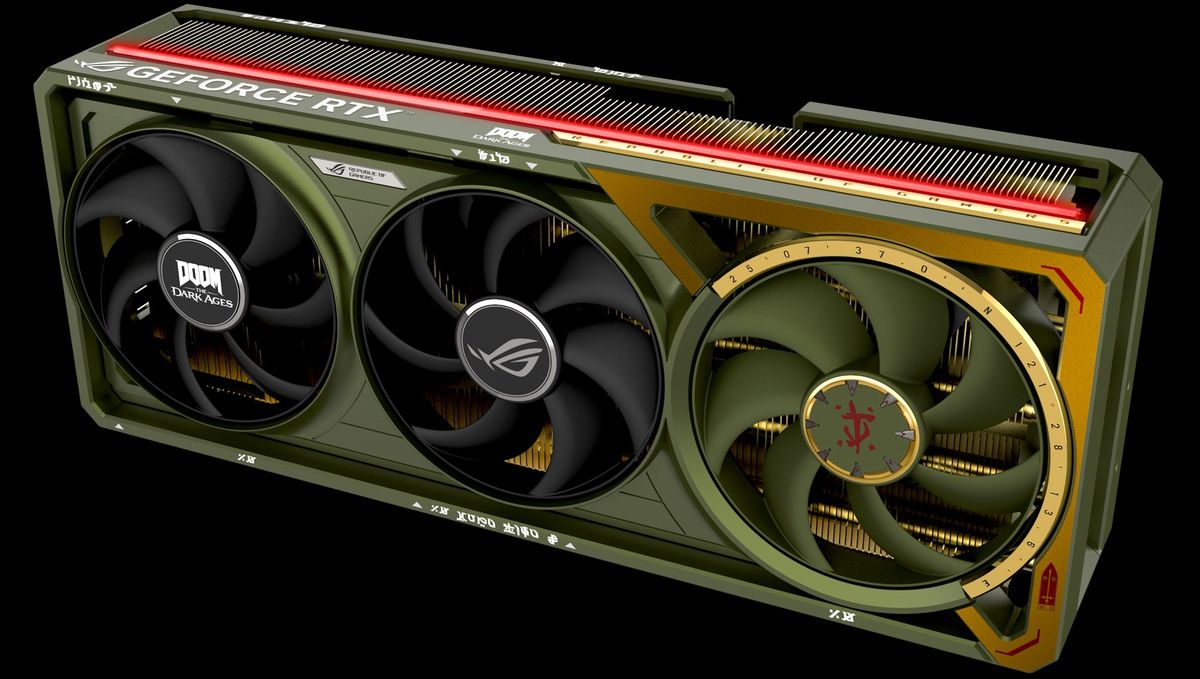 Asus RTX 5080 Doom-inspired GPU costs as much as an RTX 5090