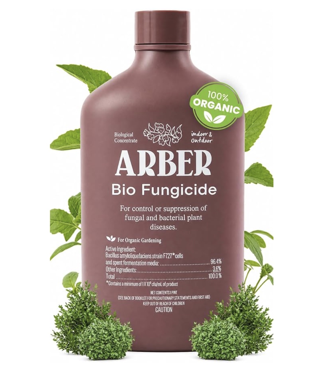 Arber bio fungicide in brown bottle
