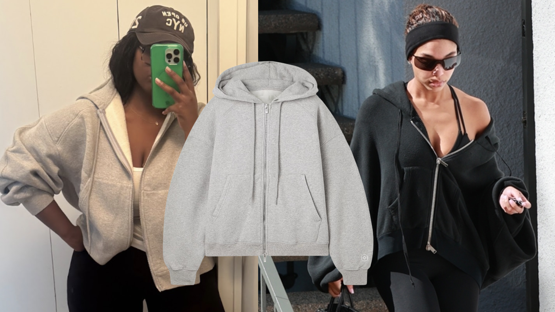 Tariro Makoni wearing a gray sweatshirt next to Lori Harvey
