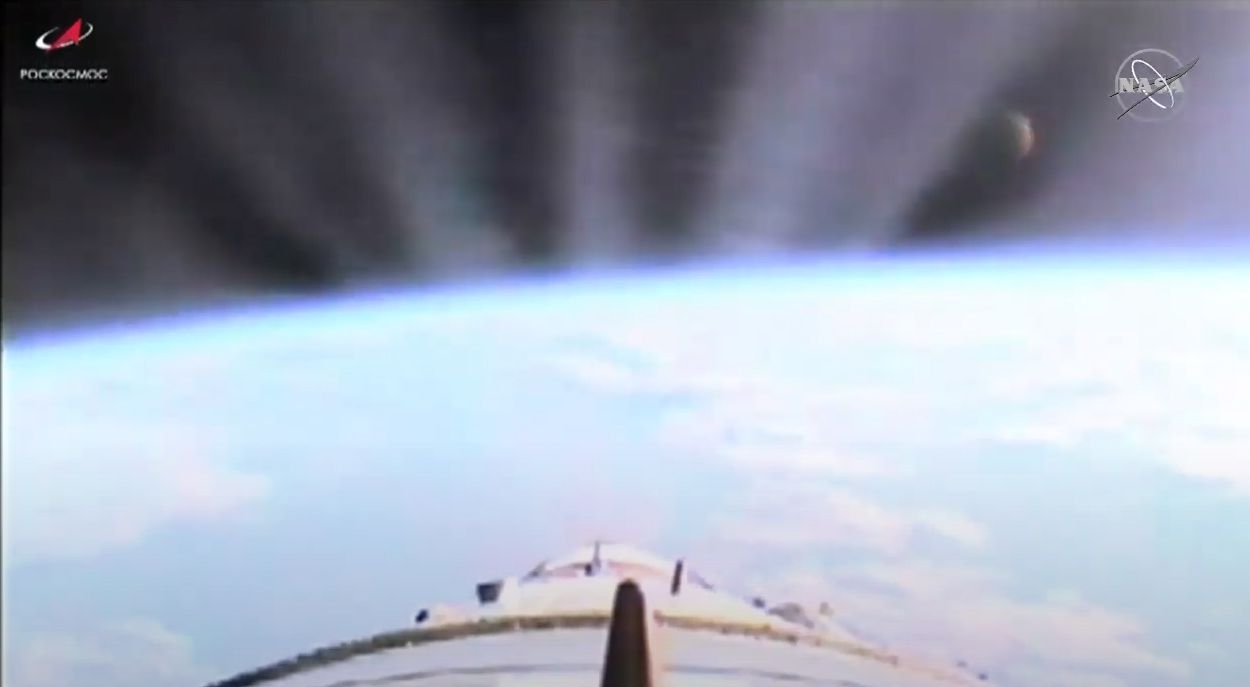 A Russian Soyuz rocket launches the uncrewed Progress 76 cargo ship toward the International Space Station from Baikonur Cosmodrome, Kazakhstan on July 23, 2020. It's carrying nearly 3 tons of supplies for the station's crew.