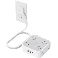 TESSAN Surge Protector Power Strip, 5 Ft Flat Plug Extension Cord with 3 USB (1 USB C) 8 Outlets TESSAN Surge Protector Power Strip, 5 Ft Flat Plug Extension Cord with 3 USB (1 USB C) 8 Outlets