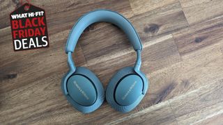 Bowers & Wilkins Px7 S2e headphones with a WHF Black Friday logo
