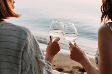 White wine by the sea