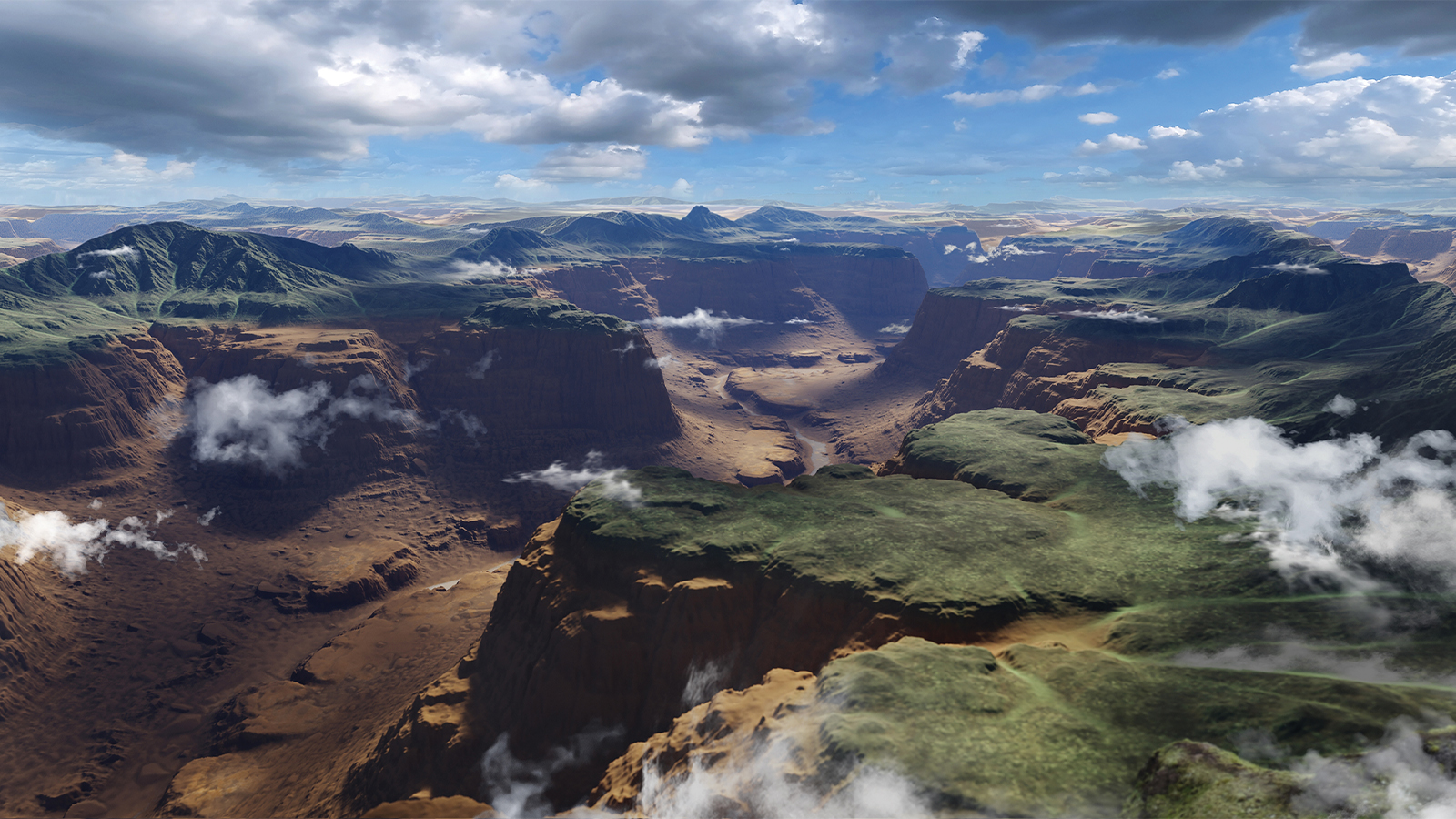 Sketches and 3D renders of a fantasy scene