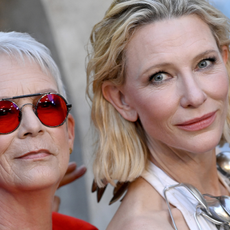 Jamie Lee Curtis and Cate Blanchett attend "Borderlands" Special Los Angeles Fan Event at TCL Chinese Theatre on August 06, 2024 in Hollywood, California