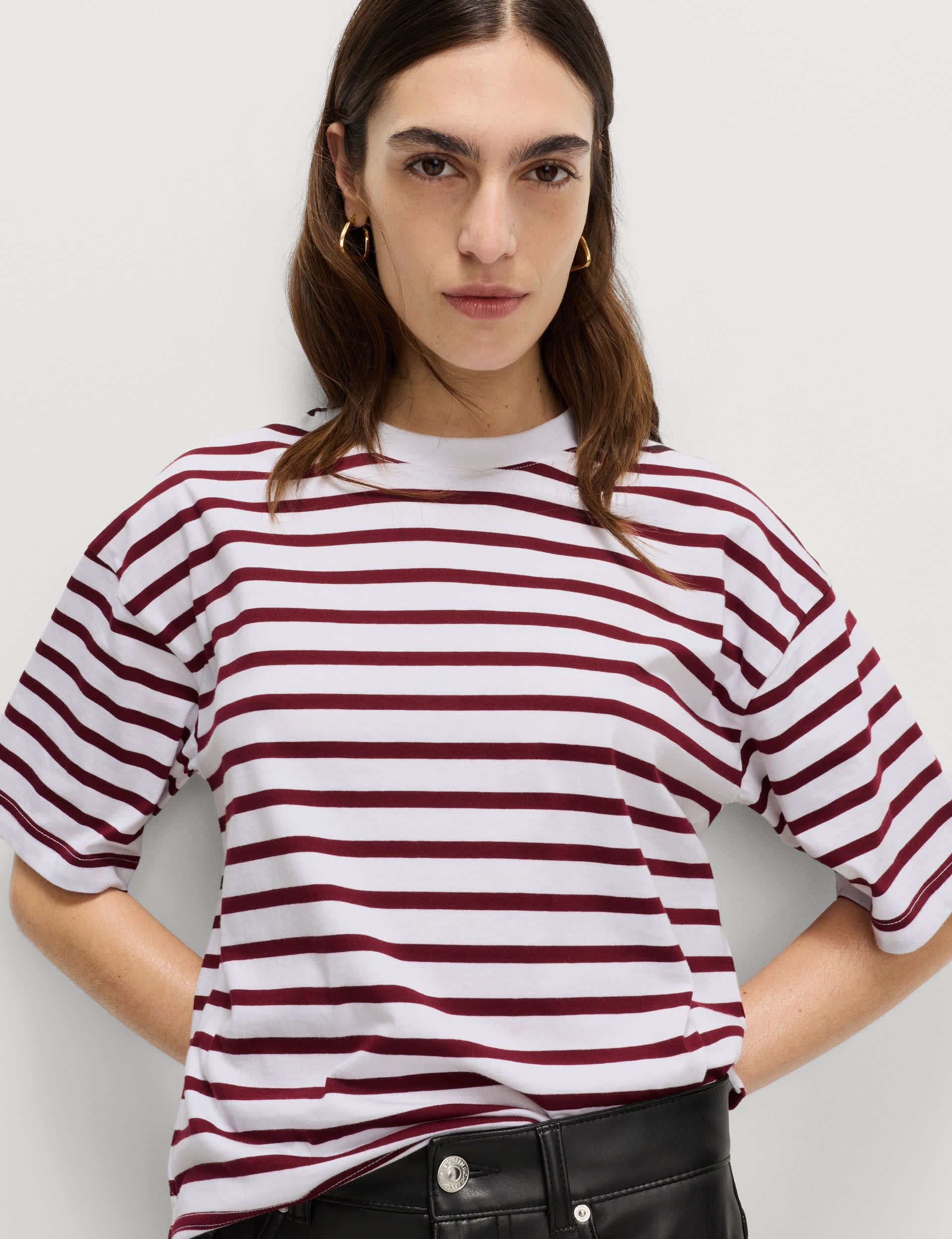 Pure Cotton Relaxed Striped Boxy T-Shirt