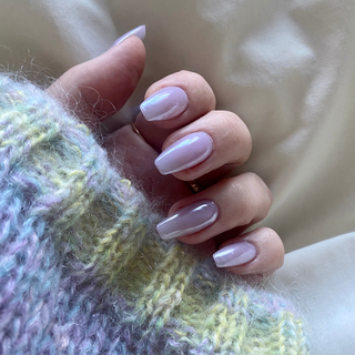 Lavender chrome nails