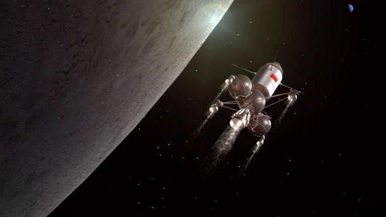 Artist&#039;s concept of China&#039;s Chang&#039;e 5 lunar sample-return mission.