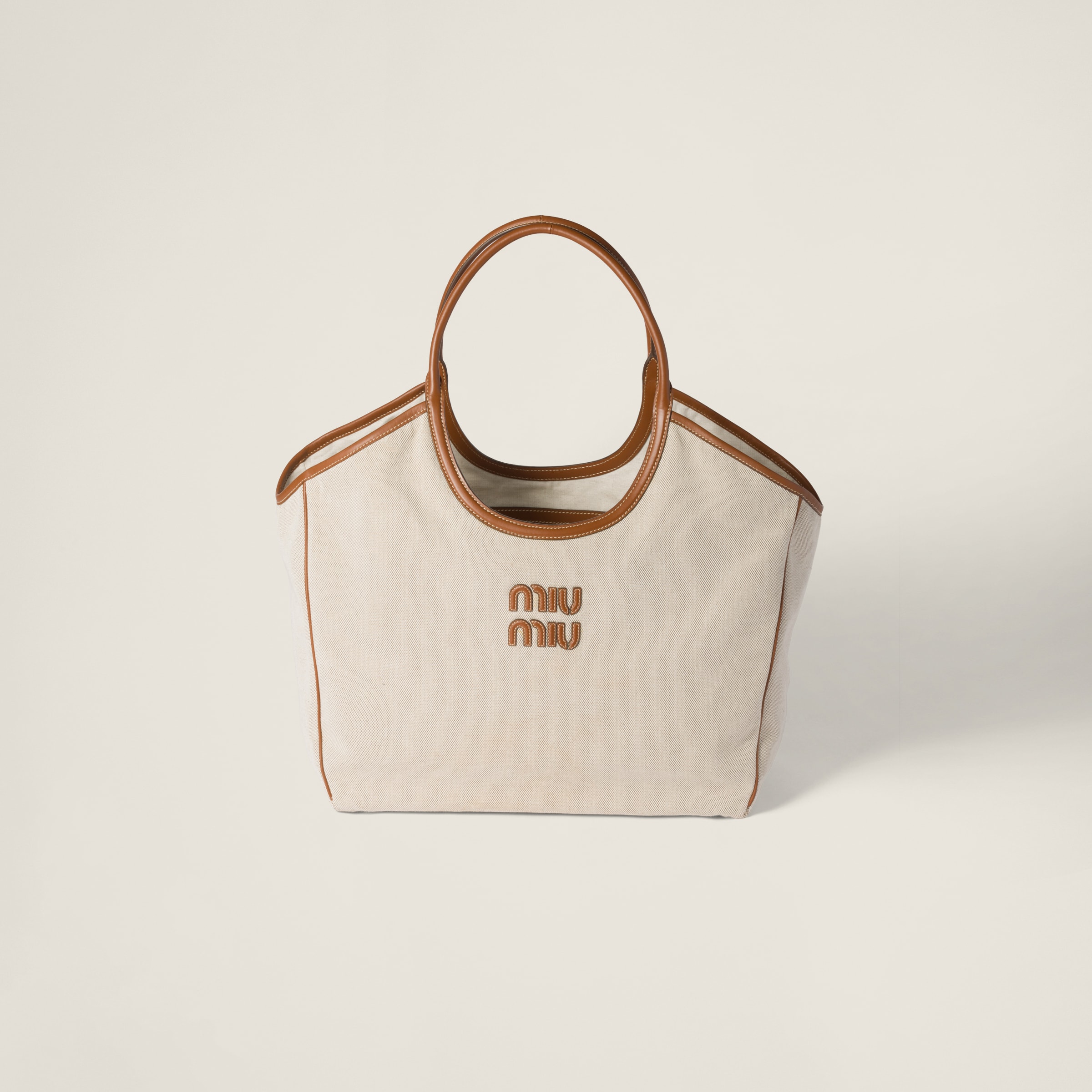 Ivy Canvas and Leather Tote Bag