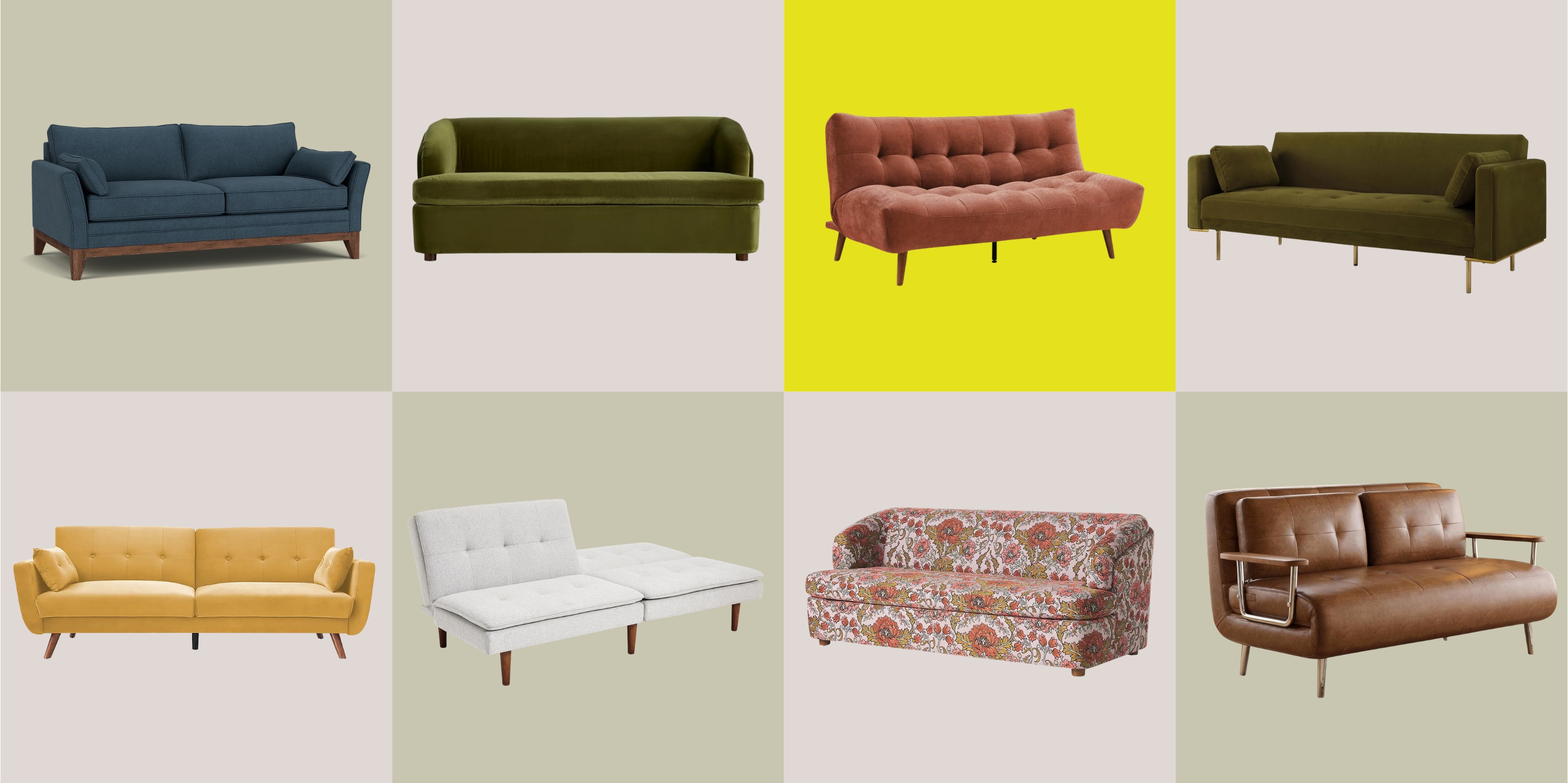 Mid-century style sofa beds