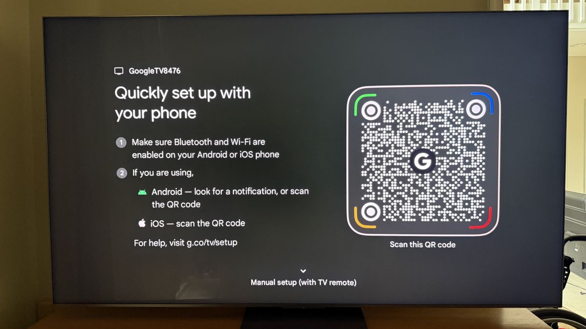 The TCL QM8L can mostly be set up on a smart phone