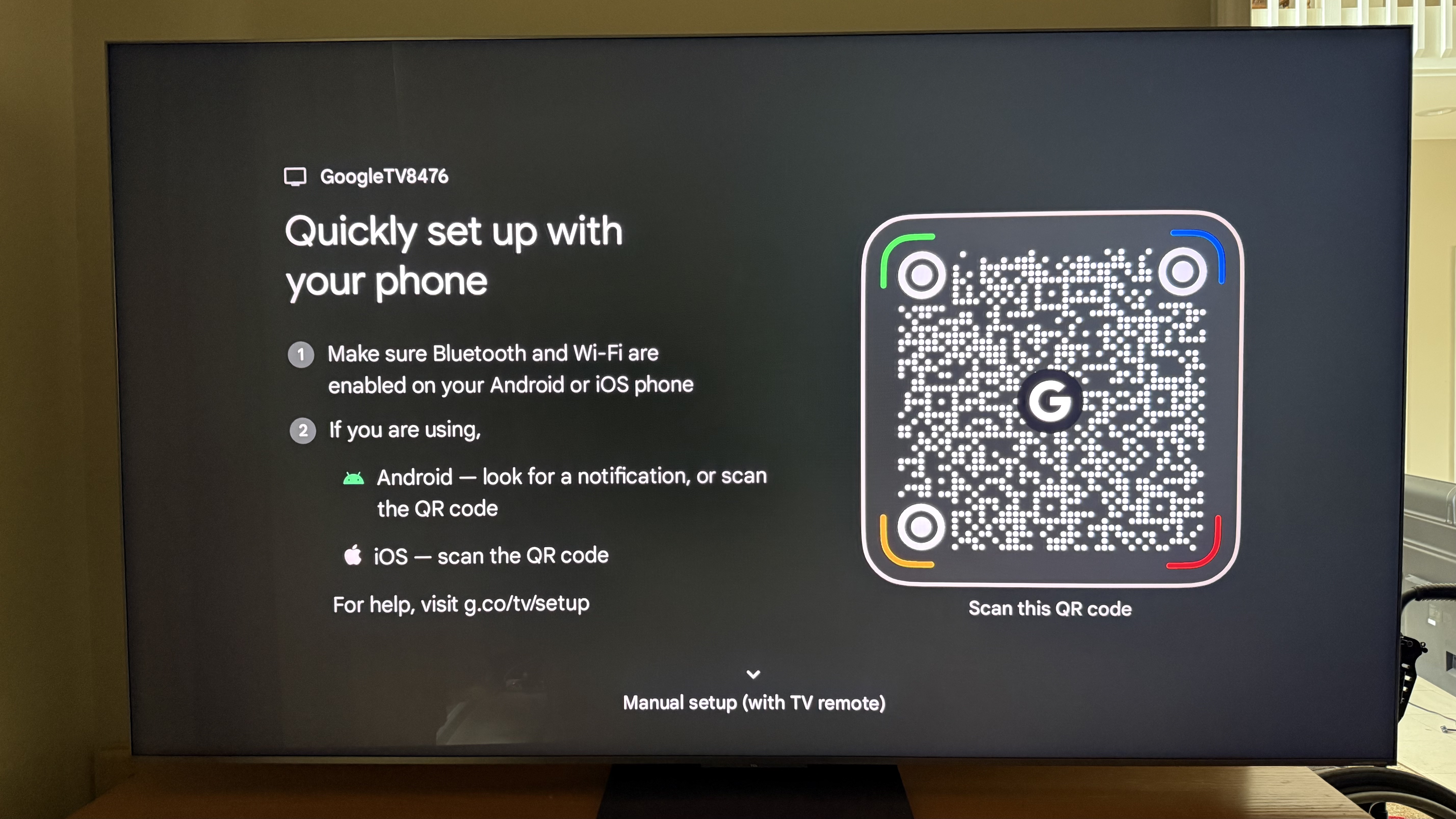 The TCL QM8L can mostly be set up on a smart phone