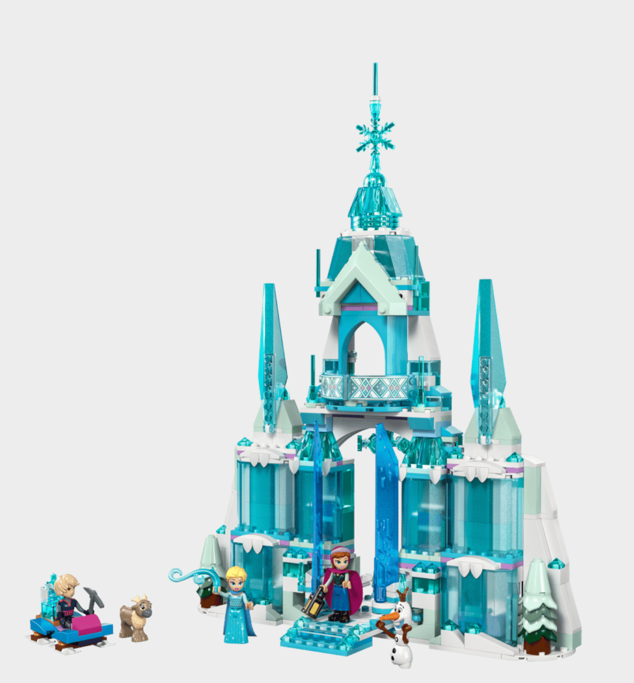 Lego Elsa's Ice Palace set on a plain background