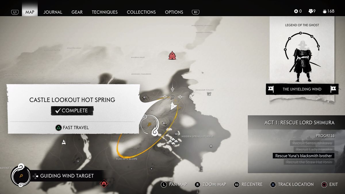 ghost of tsushima mountain hiyoshi map