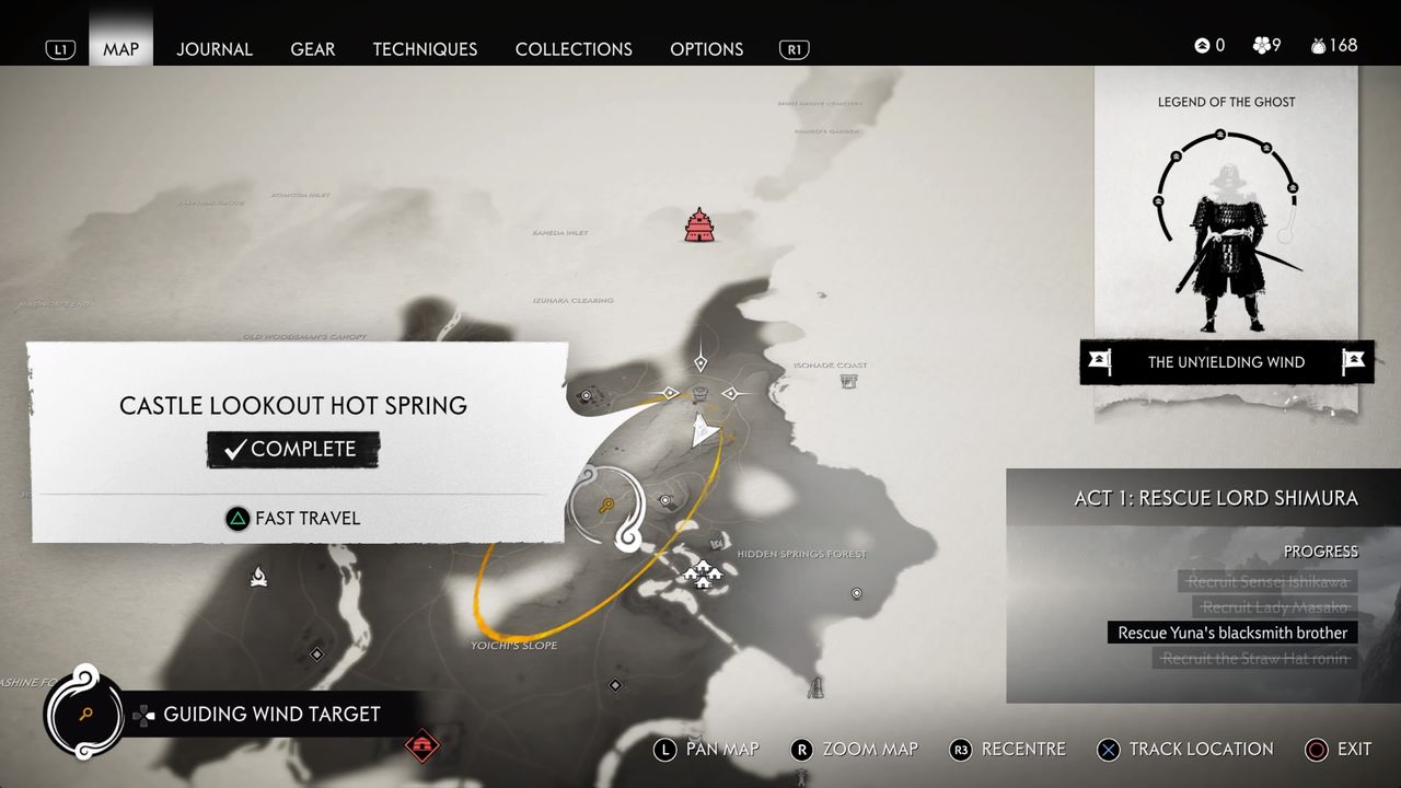 ghost of tsushima mountain hiyoshi map
