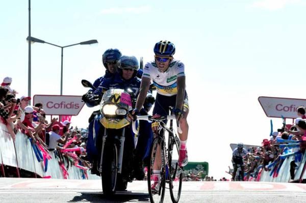 Alberto Contador (Saxo Bank) finished second on stage 12