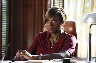 Viola Davis as Annalise Keating, sitting at her desk in her home office, in 'How to Get Away With Murder'