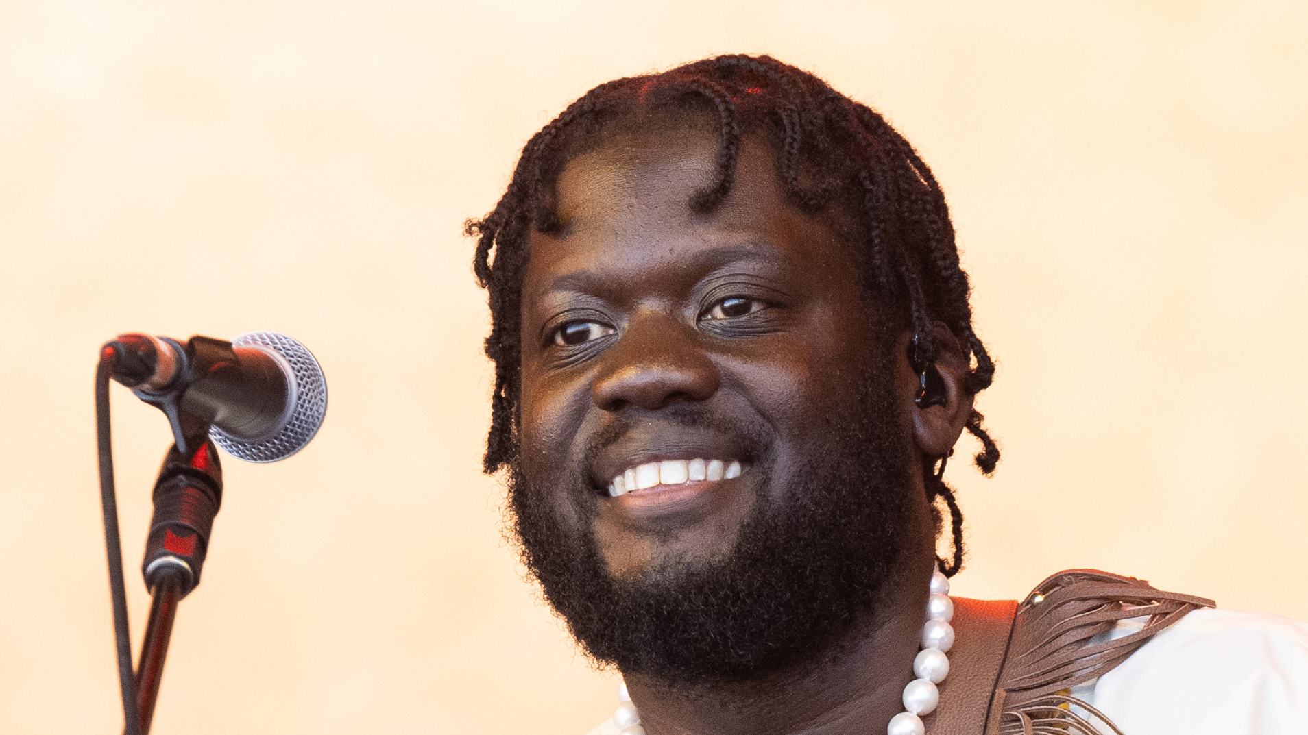 Michael Kiwanuka performs on The Pyramid Stage during day four of Glastonbury Festival 2024