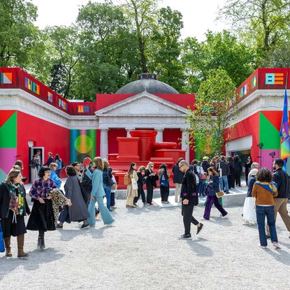 A view of the US Pavilion at Giardini during the 60th Biennale Art 2024 on April 19, 2024 in Venice, Italy.