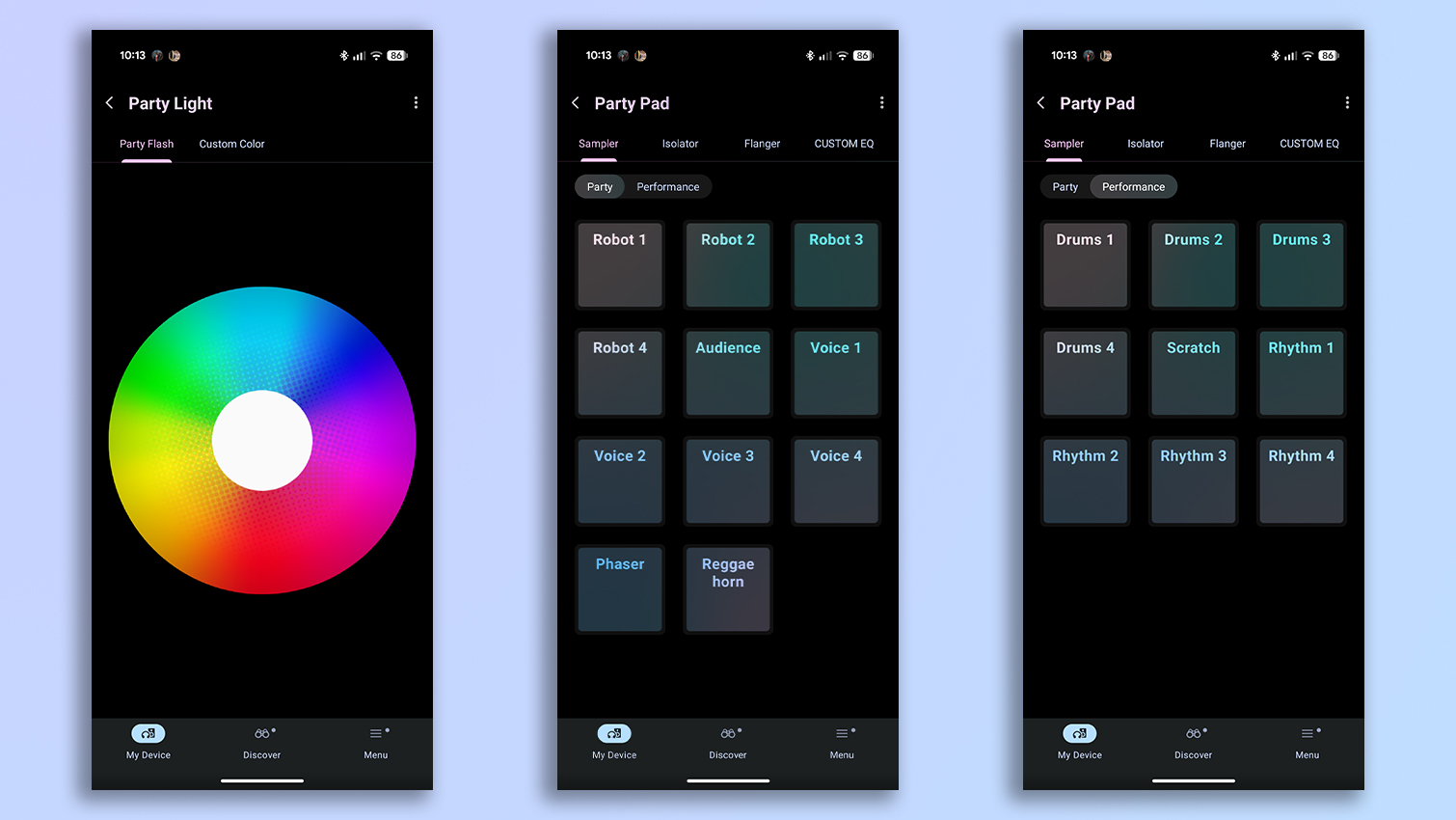 Sony Sound Connect app screenshots