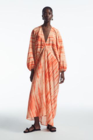 Oversized silk kaftan dress