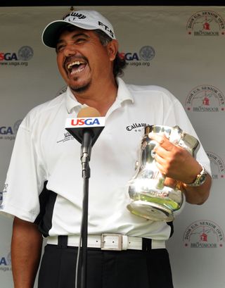 Eduardo Romero with the US Senior Open trophy