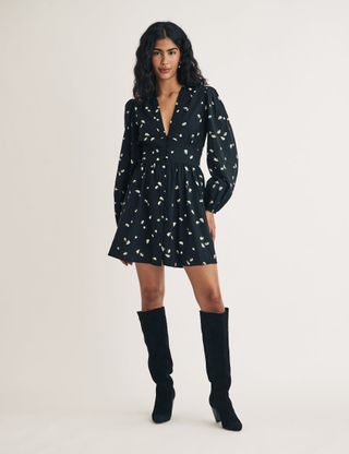 Ditsy Floral Long Sleeve Starlight Mini Dress