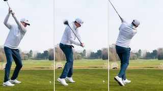 PGA pro Ben Emerson demonstrating his golf drill to improve your swing tempo