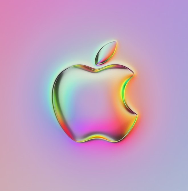 A chrome effect redesign of the Apple logo.