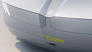 BMW i Vision Dee Concept: close-up of logo on white bodywork