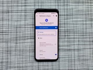 Contact Text Tone setting on a Pixel 4