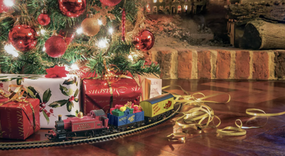 Christmas tree train set