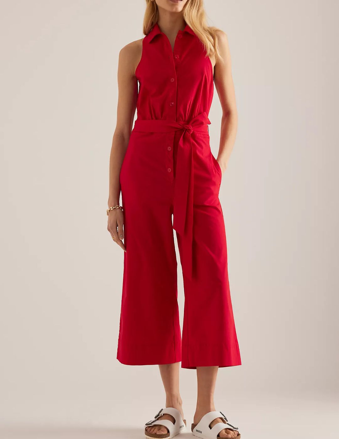 Anthropologie, Maeve Cropped Halter Jumpsuit