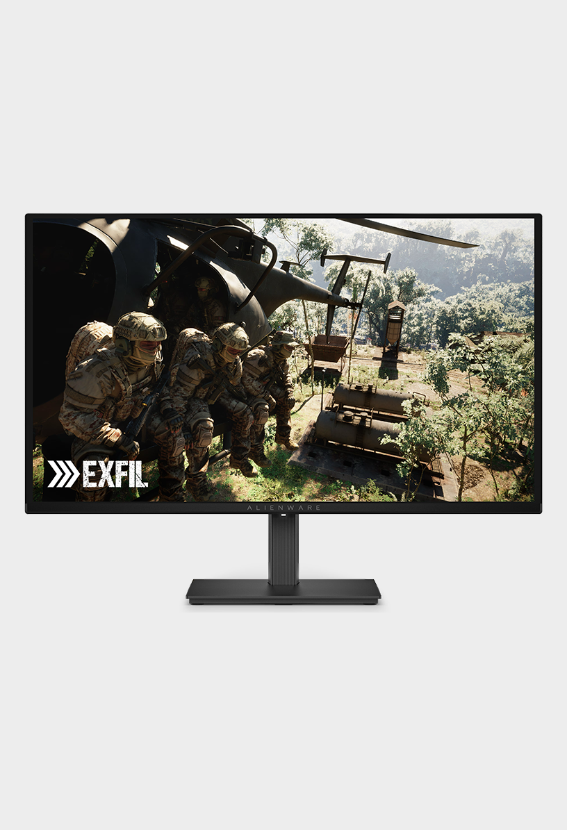 An Alienware AW2726DM 27-inch 240Hz QD-OLED Gaming Monitor with Exfil displayed