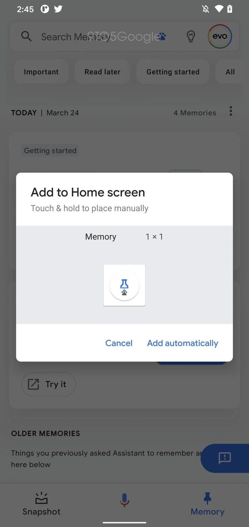 Google Assistant Memory Feed