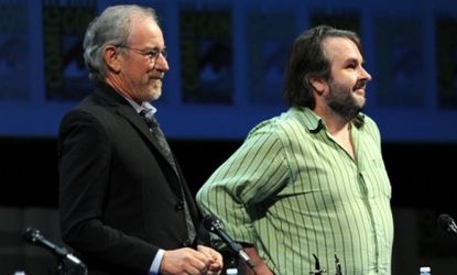 "Hobbit" director Peter Jackson surprised fans when he appeared at the "Adventures of Tintin" panel alongside Steven Spielberg at Comic-Con this weekend.