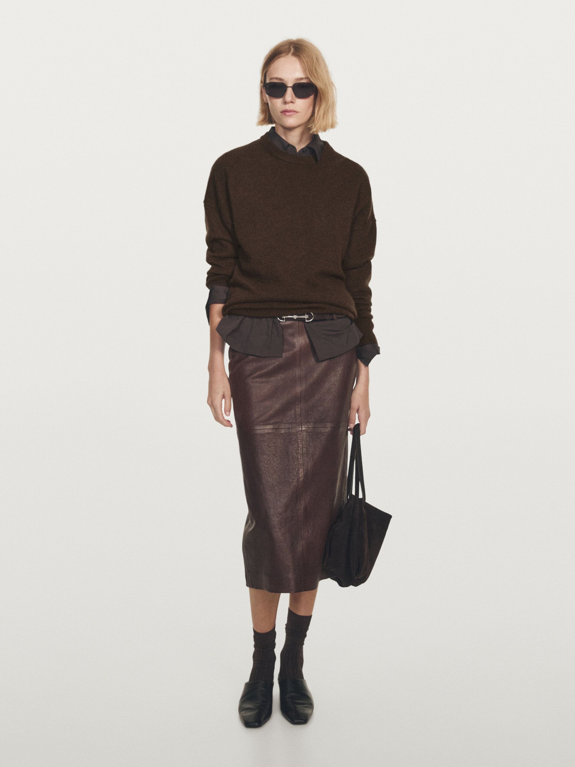 100% Cashmere Oversize Sweater With Elbow Patches