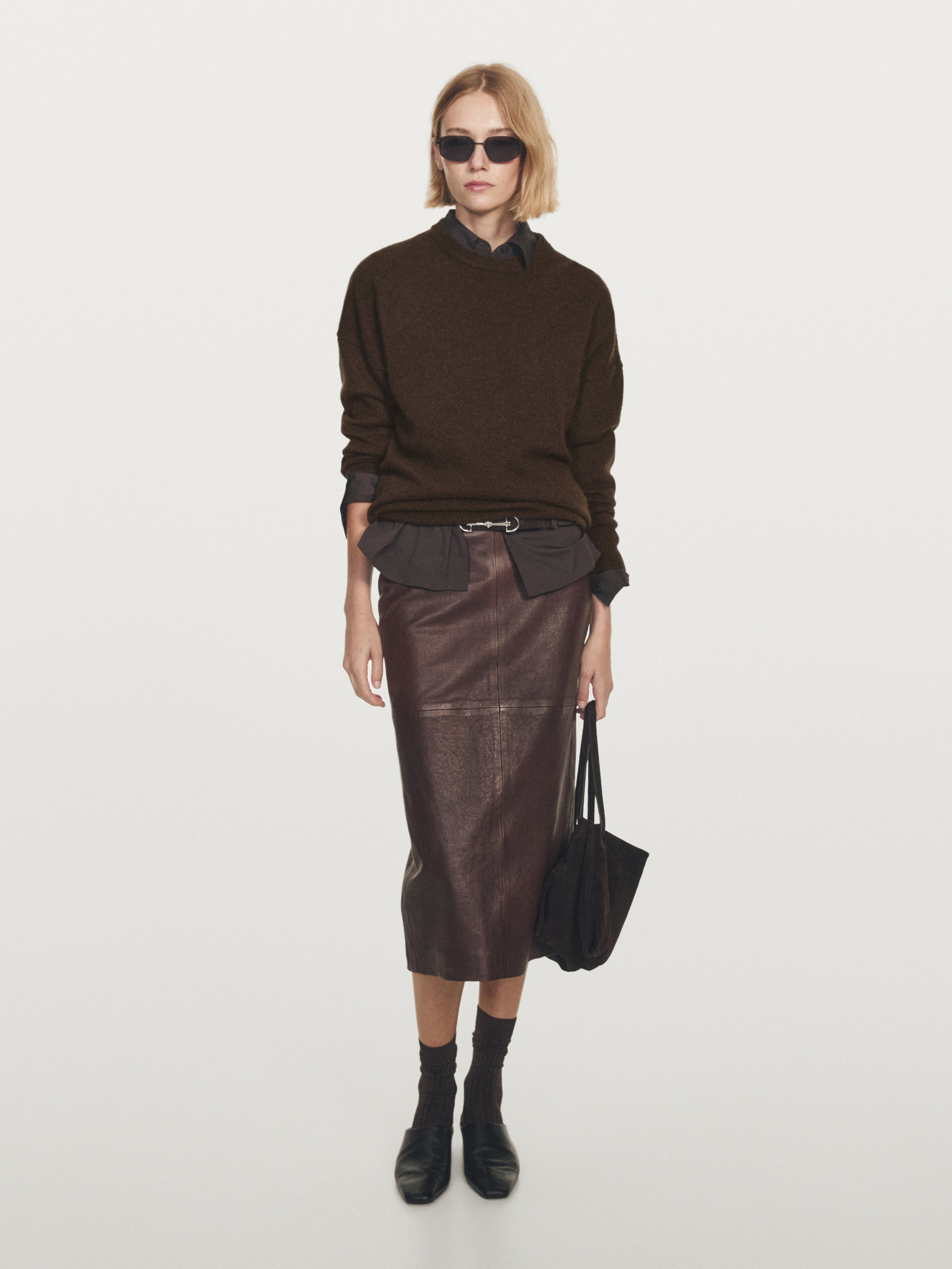 100% Cashmere Oversize Sweater With Elbow Patches