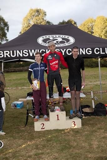 The men's B-Grade podium