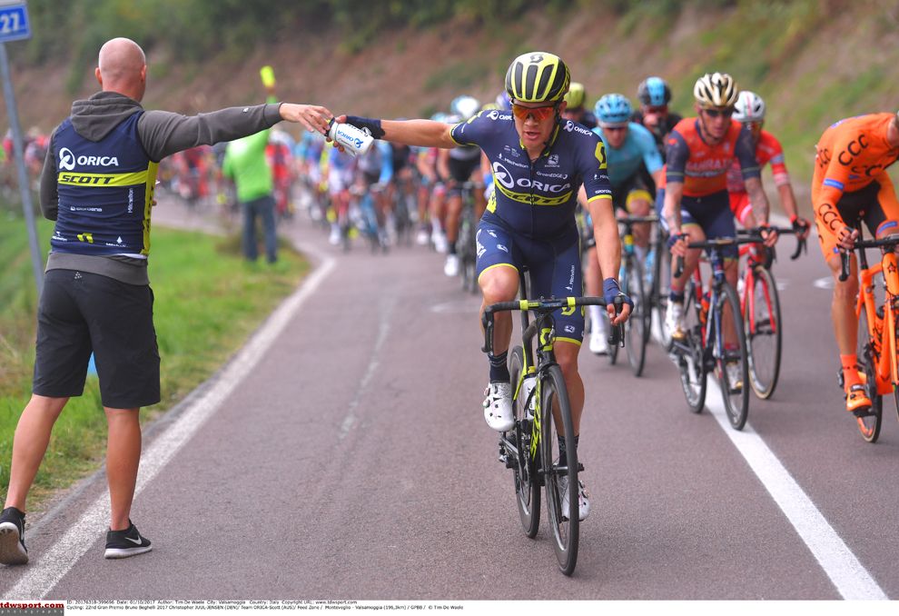 Taking on a bottle at the Gran Premio Bruno Beghelli